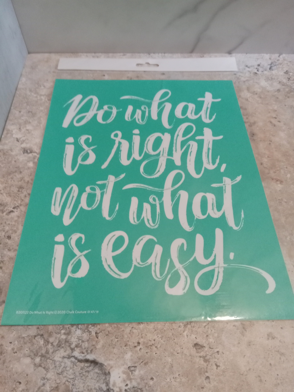 Chalk Couture Teal Script Inspirational Transfer with White Text